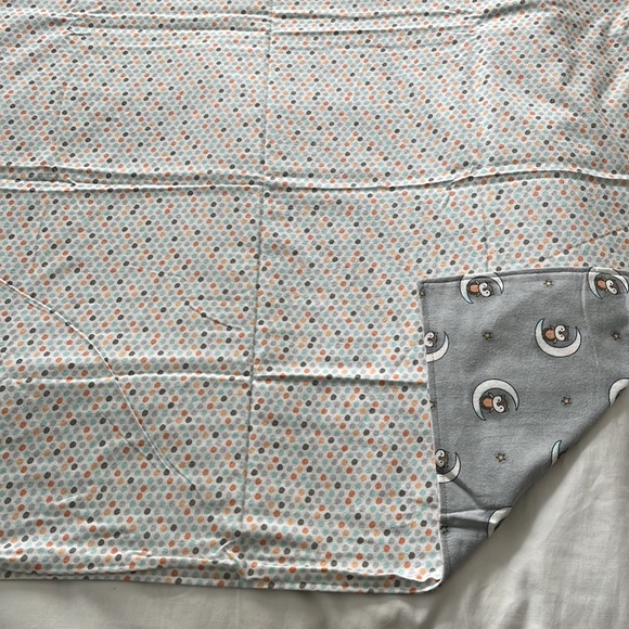 Gray owl baby flannel receiving blanket - Picture 8 of 8